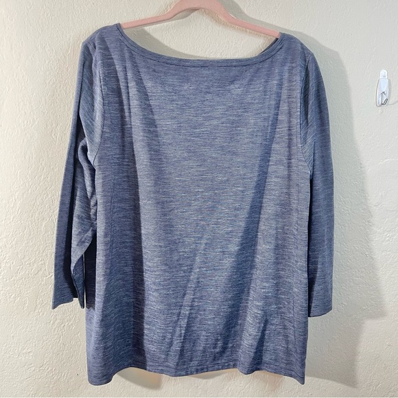 Talbots Womens 3X Blue 3/4 Sleeve Boat Neck Stretch Classic Basic - Picture 2 of 7